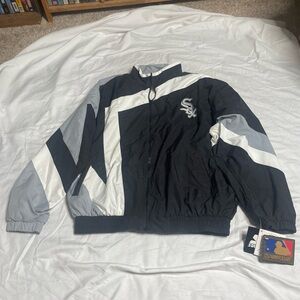 Vintage 90s Chicago White Sox MLB Starter Full Zip Windbreaker Black Sz XL NWT